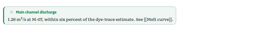 A tinted result callout summarizing a measurement